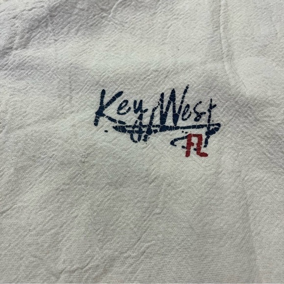 Vintage Cool Sportswear Key West FL Lace Up Single Stitch Top White Sz 2XL - Picture 3 of 5